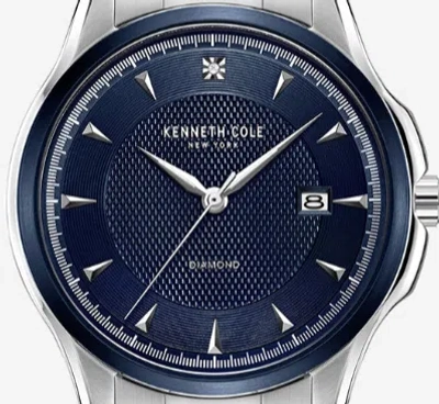 Kenneth Cole Genuine Diamond Strap Watch In Metallic