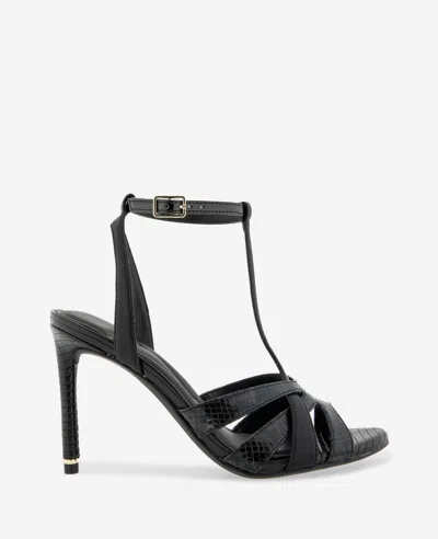 Kenneth Cole Liona Embossed Snake Heel In Black