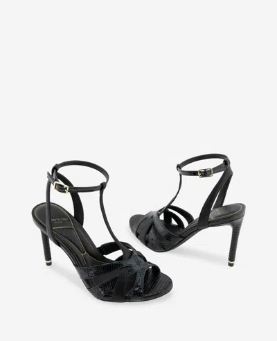 Kenneth Cole Liona Embossed Snake Heel In Black