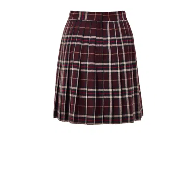 Dolce & Gabbana Bordeaux Wool Mini Skirt In Burgundy