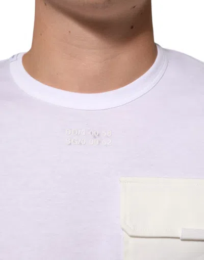 Pre-owned Dolce & Gabbana White Cotton Pocket Short Sleeves Men's T-shirt ()