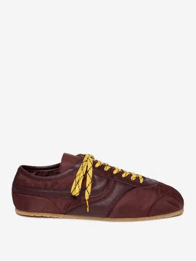 Dries Van Noten Sneakers Bordeaux In Tessuto E Pelle  Donna In Red