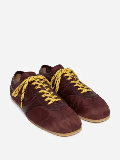 Dries Van Noten Sneakers Bordeaux In Tessuto E Pelle  Donna In Red