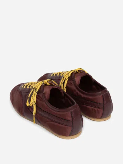 Dries Van Noten Sneakers Bordeaux In Tessuto E Pelle  Donna In Red