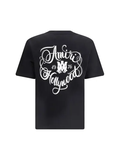 Amiri Graphic Print Crew Neck Short Sleeve Top In Black