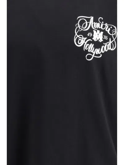 Amiri Graphic Print Crew Neck Short Sleeve Top In Black