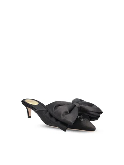 Valentino Garavani Yolande Bow Pointed Toe Mule Pump In Black