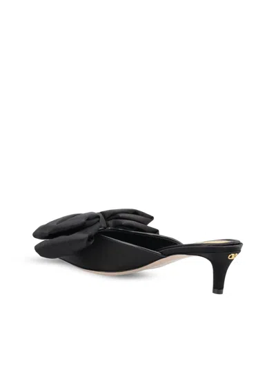 Valentino Garavani Yolande Bow Pointed Toe Mule Pump In Black