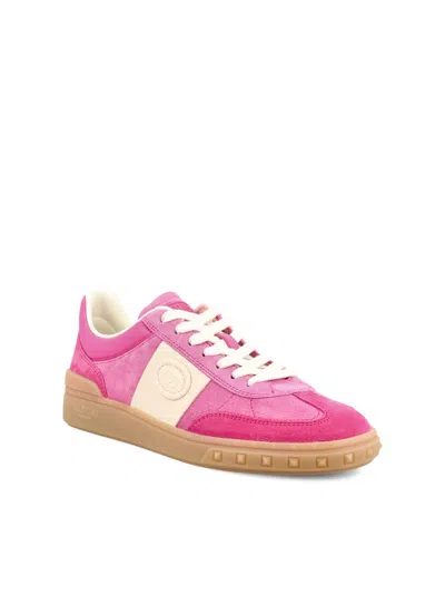 Valentino Velcro Sneakers In Cyclamen And Pink In Pink
