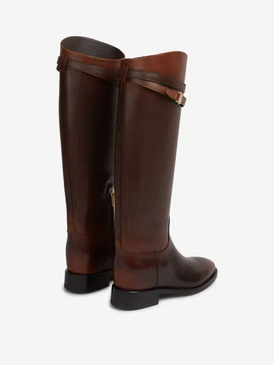 Santoni Hermione Strap Boots In Brown