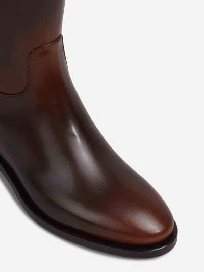 Santoni Hermione Strap Boots In Brown