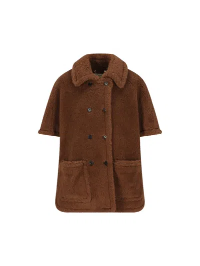 Max Mara Buttoned Pocket Jacket In Brown