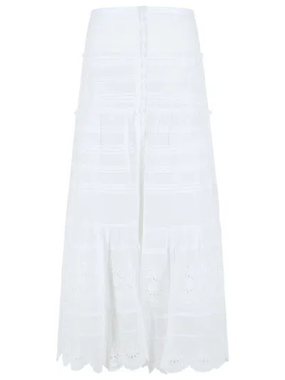 Isabel Marant Étoile 'paoline' White Cotton Skirt In White