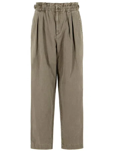 Isabel Marant Étoile Neriah Cotton Linen Tailored Trousers In Green