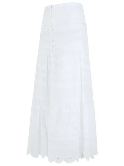 Isabel Marant Étoile 'paoline' White Cotton Skirt In White