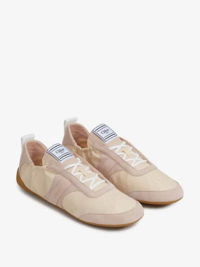 Chloé Chloe Kick Panelled Nylon Sneakers In Neutral