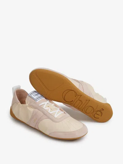 Chloé Chloe Kick Panelled Nylon Sneakers In Neutral