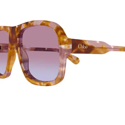 Chloé Gayia Acetate Semi-shield Sunglasses In Brown