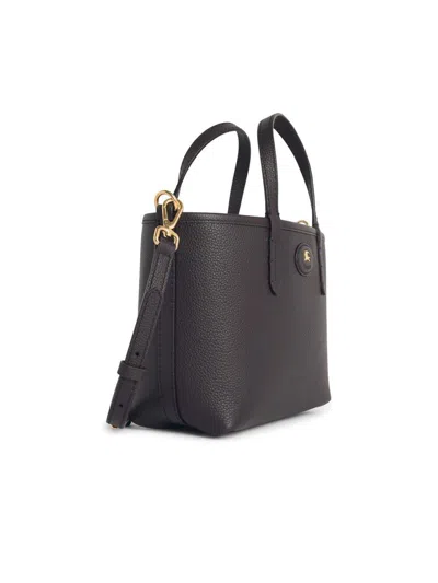 Burberry 'tote Bloomsbury' 'peat' Mini Reversible Brown Leather Bag In Brown