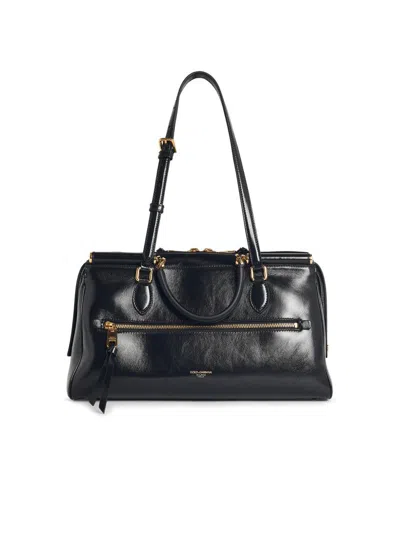 Dolce & Gabbana 'victory' Black Leather Handbag In Black