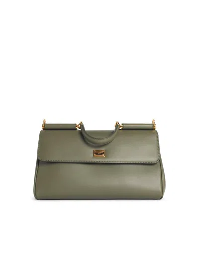 Dolce & Gabbana Ìmy Sicilyì Medium Handbag In Green Leather. In Green
