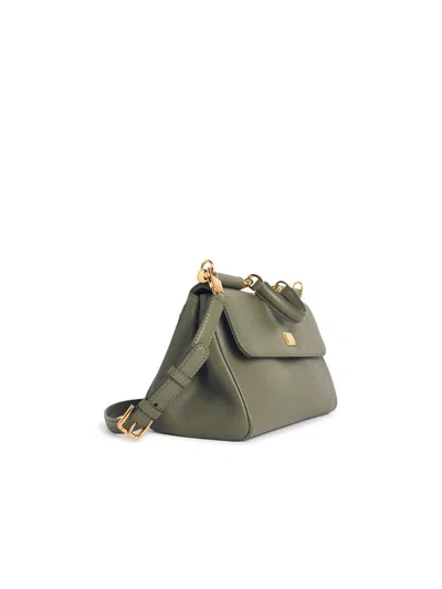 Dolce & Gabbana Ìmy Sicilyì Medium Handbag In Green Leather. In Green