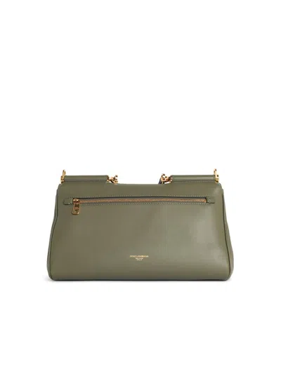 Dolce & Gabbana Ìmy Sicilyì Medium Handbag In Green Leather. In Green