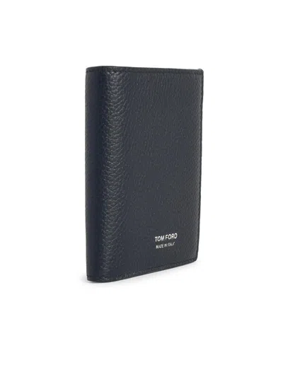Tom Ford Elongated T Line Card Holder Accessories In Gray