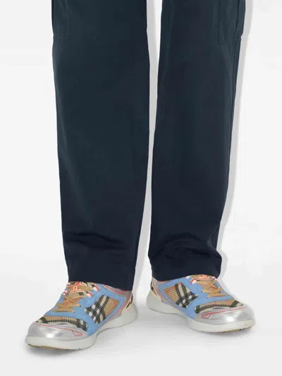 Burberry Mesh And Suede Matrix Style Sneakers In Multi