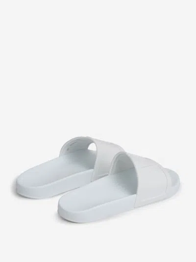 Valentino Garavani Whitesandals With Open Toe And Embossed Logo In Rubber Man