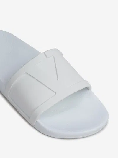 Valentino Garavani Whitesandals With Open Toe And Embossed Logo In Rubber Man