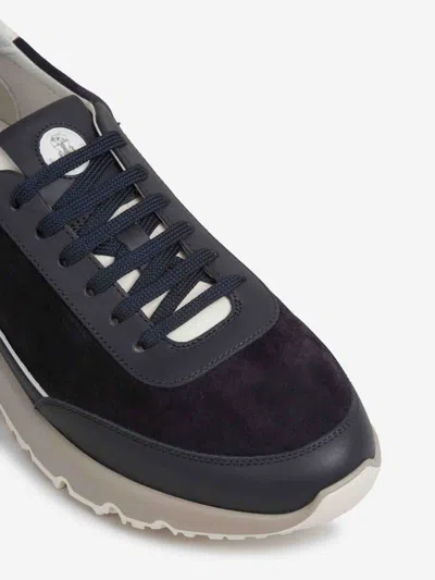 Brunello Cucinelli Sneakers Round Toe Contrast Sole In Blue