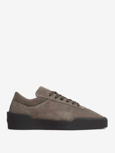 Fear Of God Brown Suede Aerobic Low Sneakers In Green