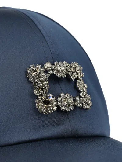Roger Vivier Embellished Baseball Cap In Blue