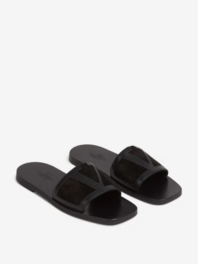 Valentino Garavani Superstar Leather Sandals For Modern Elegance In Black