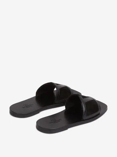 Valentino Garavani Superstar Leather Sandals For Modern Elegance In Black