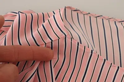 Pre-owned Ermanno Scervino Pink Stripes Long Sleeves Sheath Midi Women's Dress ()