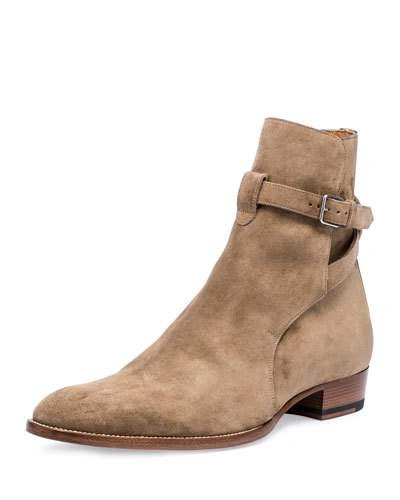 Saint Laurent Wyatt 40mm Suede Jodhpur Boot, Light Cigar In Light Brown