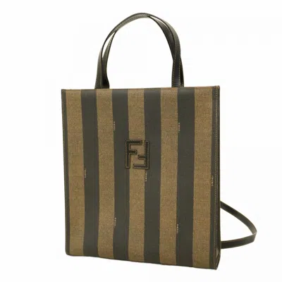 Pre-owned Fendi Black Brown Pvc Backpack () In Multi