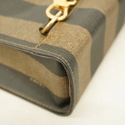 Pre-owned Fendi Black Brown Pvc Backpack () In Multi