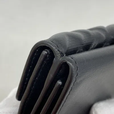Pre-owned Fendi Black Leather Wallet (tri-fold) ()