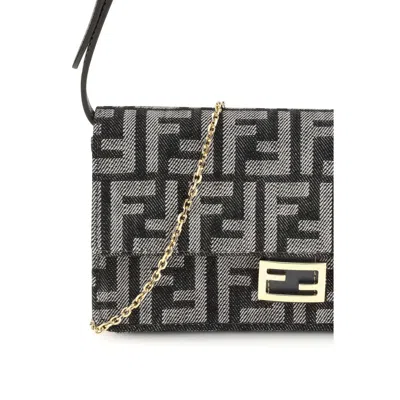 Fendi Blue Cotton Women's Wallet In Blue