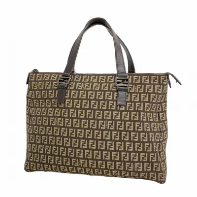 Pre-owned Fendi Brown Nylon Canvas Tote Bag ()