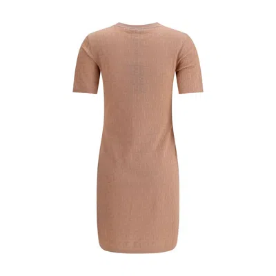 Fendi Ff Jacquard Knitted Mini Dress In Brown