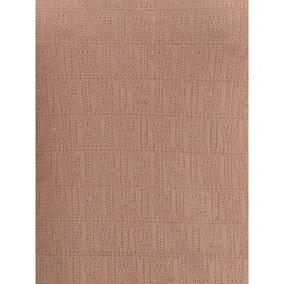 Fendi Ff Jacquard Knitted Mini Dress In Brown