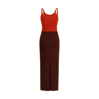 Fendi Multicolor Viscose Casual Women's Dress In Burgundy