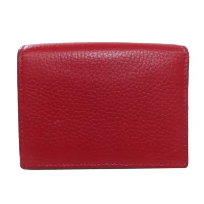 Pre-owned Gucci Animalier Red Color Leather Wallet (bi-fold) ()