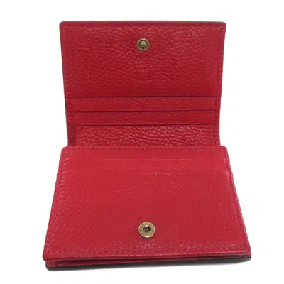 Pre-owned Gucci Animalier Red Color Leather Wallet (bi-fold) ()