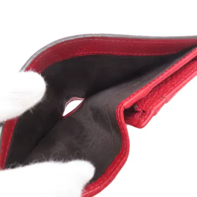 Pre-owned Gucci Animalier Red Color Leather Wallet (bi-fold) ()