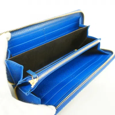 Pre-owned Gucci Beige Blue Brown Pvc Long Wallet (bi-fold) ()